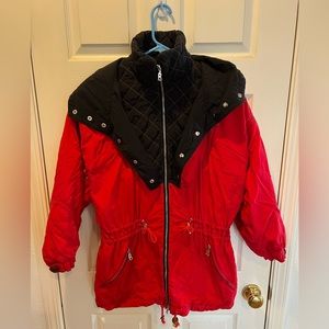 Vintage BOGNER Ski Jacket Red Full Zip Snap Button Red Winter Wear Women's‎ M